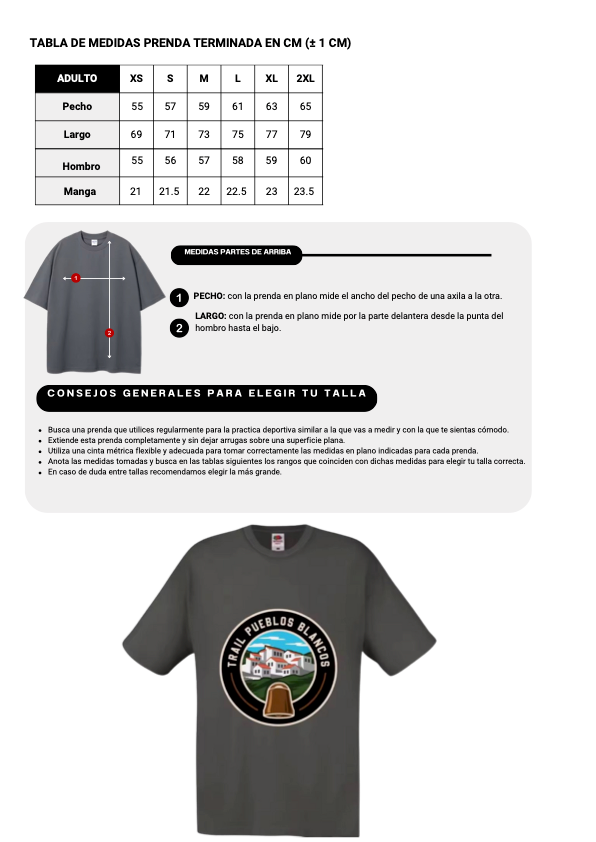Preventa Camiseta gris de paseo TRAIL PUEBLOS BLANCOS