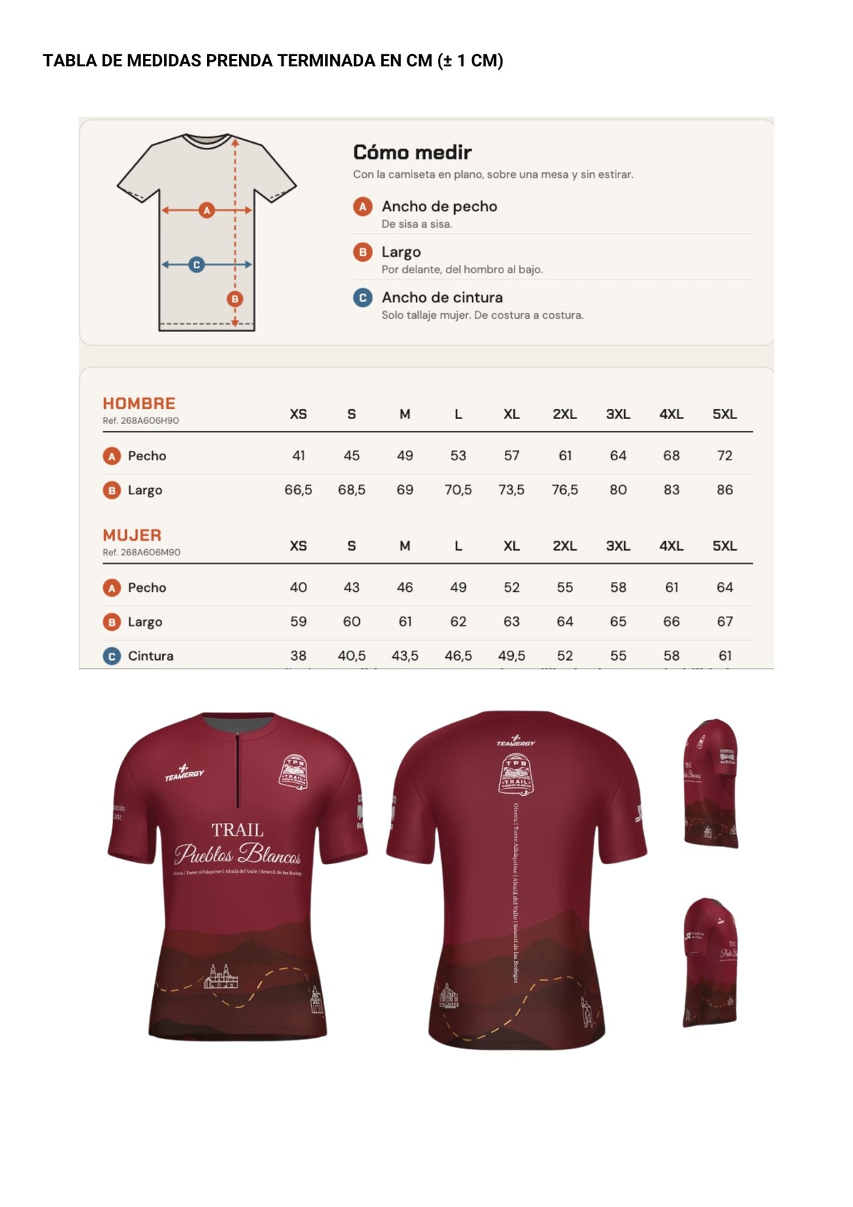 Camiseta técnica cremallera 4ª EDICIÓN TRAIL PUEBLOS BLANCOS